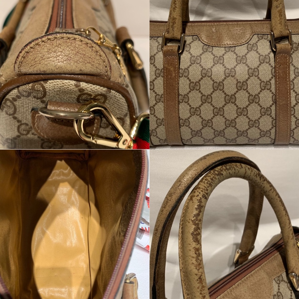 🔴SOLD🔴Vintage Gucci Boston Brown GG Monogram Bag - Picture 7 of 8